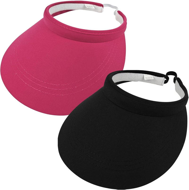 Beevarn Store 2 Pack Sun Visors Women Wide Brim Clip on Summer Hats Adjustable UV Protection - Image 1
